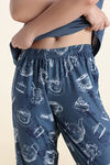Zivame Knit Poly Pyjama Set - Orion Blue — thumbnail 6